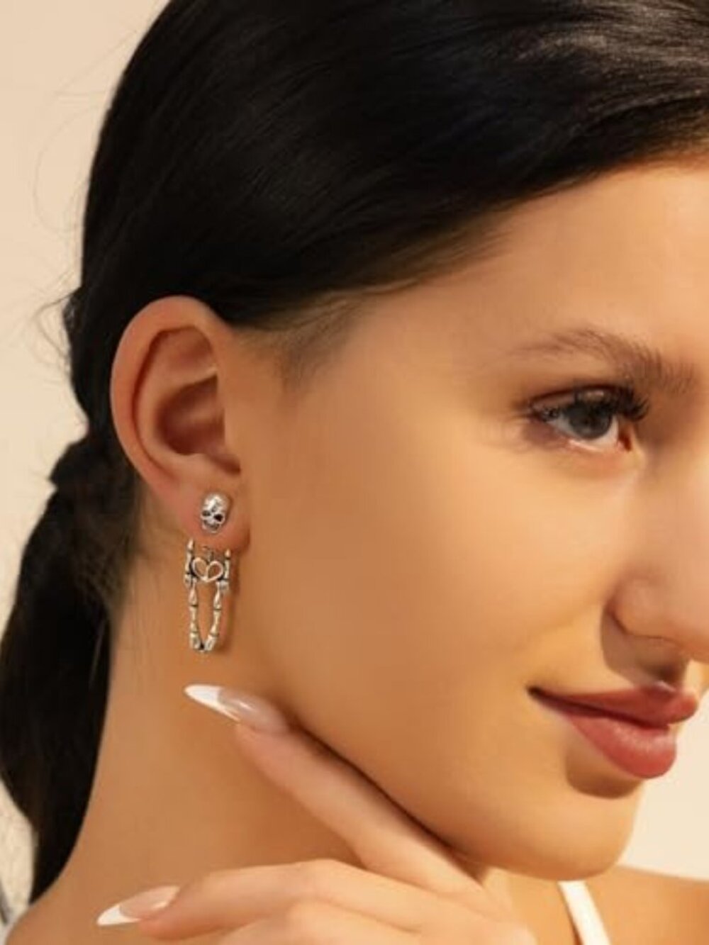 Punk Halloween Earrings for Women,Witch Skull Skeleton Dangle Earrings for Women